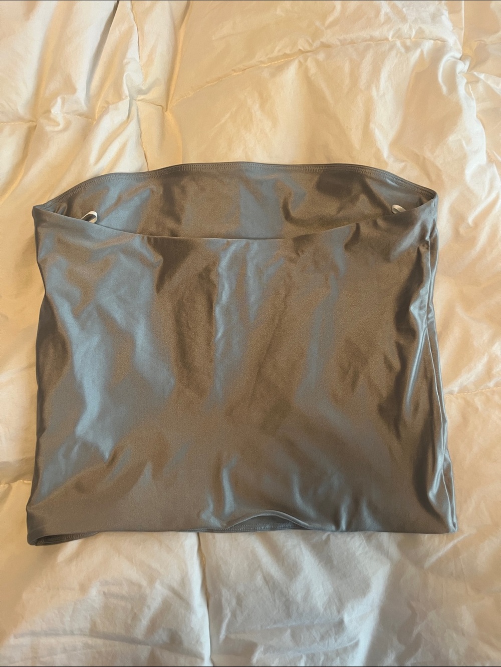 Aritzia Satin Strapless Mini Skirt in Gray - Picture 3 of 4